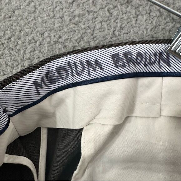 Luigi Bianchi Mantova Sartoria Pants Men 36x26.5 Brown Wool Italian Ankle Slacks - Picture 6 of 16